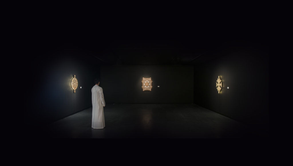 Installation view - Sara Choudhrey's Ulterior Motifs at Sharjah Art Museum, as part of the Islamic Arts Festival 18th Edition, 2015.