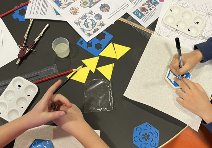 Iznik inspired Biscuit Art workshop led by Sara Choudhrey and Ella Hawkins at Leighton House