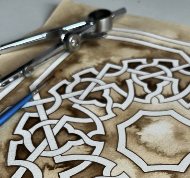 Maghrebi Curvilinear Roundels taught by Sara Choudhrey at the King's Foundation School of Traditional Arts