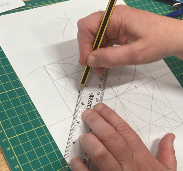 Geometric pattern workshop led by Sara Choudhrey at the V&A East Storehouse